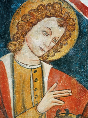 Villar Dora, Cappella S. Pancrazio, S. Giovanni Evangelista, Affresco.jpg