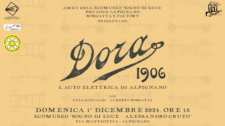 Borgatta's Factory: DORA 1906 L'AUTO ELETTRICA DI ALPIGNANO all'Ecomuseo Cruto