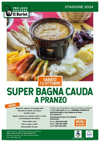 Super Bagna Cauda a pranzo a San Giuliano di Susa.