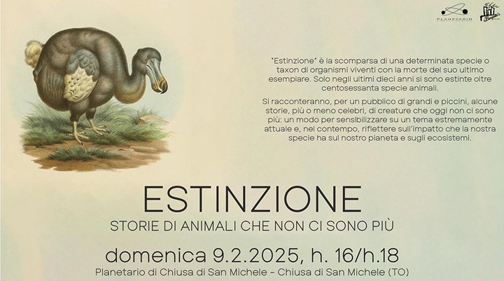 UN DOPPIO INCONTRO PER RIFLETTERE SUL TEMA DELL'ESTINZIONE