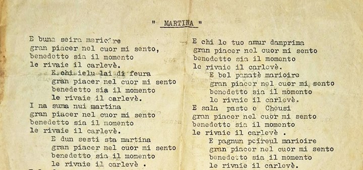 LA “MARTINA”, UN “CANTO A DIALOGO” DELLA TRADIZIONE PIEMONTESE