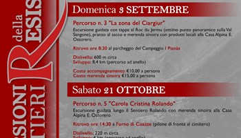 Escursioni sui Sentieri della Resistenza