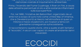 ECOCIDI: STORIE DI DISASTRI AMBIENTALI AL PLANETARIO DI CHIUSA