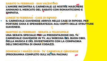 DOMENICA 1 MARZO IL 74° CARNEVALE GIAVENESE 