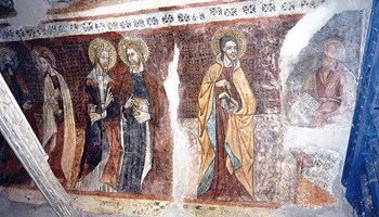 1-3-4 Gravere, Certosa Madonna della Losa, Apostoli, Affresco Gravere