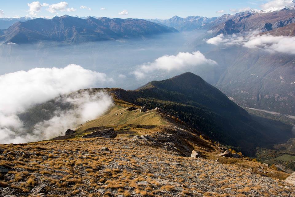 Il bello viene adesso, salendo, nell’ultimo tratto prima di raccordarmi all’anzidetto sentiero, avevo adocchiato questa cresta, che partendo dal Pampalù giunge a incrociare la mia via di salita, e mi sono chiesto: perché non tentare di scendere da questo percorso? Guadandolo dall’alto e consultando la cartina, sembra facilmente percorribile.