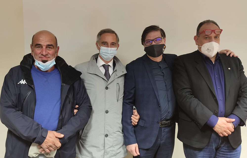 Da sinistra: il vicepresidente Nicodemo Albanese, Paolo Alberti, il presidente Giuseppe Sciarrino, Filippo Provenzano, segretario di CNA Torino