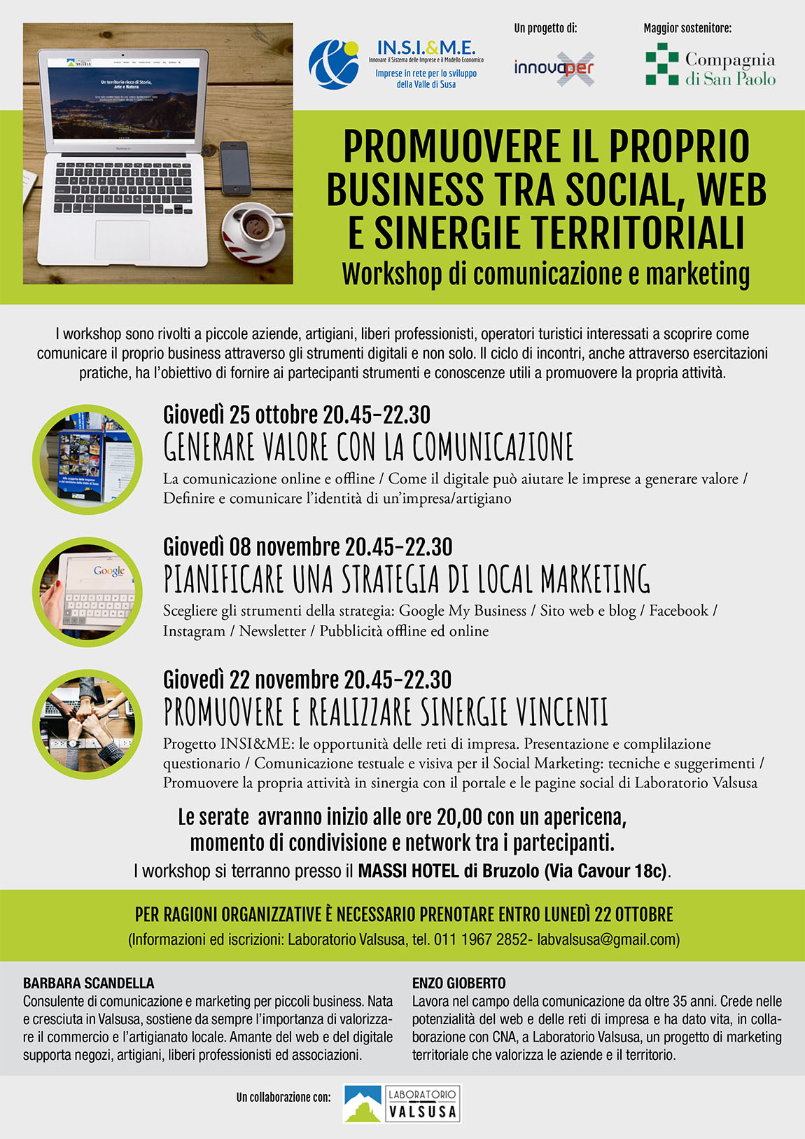 Workshop comunicazione e marketing a Bruzolo