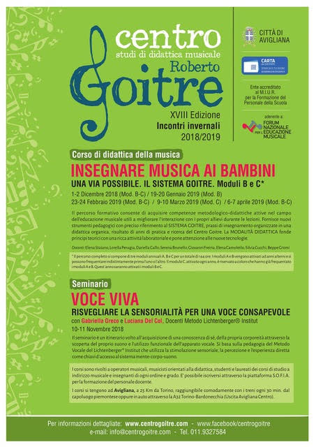 Come insegnare musica ai bambini? Al Centro Goitre di Avigliana corsi di didattica musicale per insegnanti ed operatori musicali